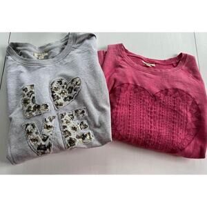 2 Macys Charter club LOVE vintage wash sweatshirts XL